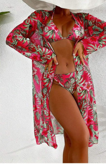 Set Bikini Estivo Da Donna Sexy - Canotta Annodata, Copricostume In Rete, Costume 3 Pezzi