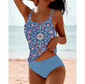 Tankini Boho blu navy stampa floreale